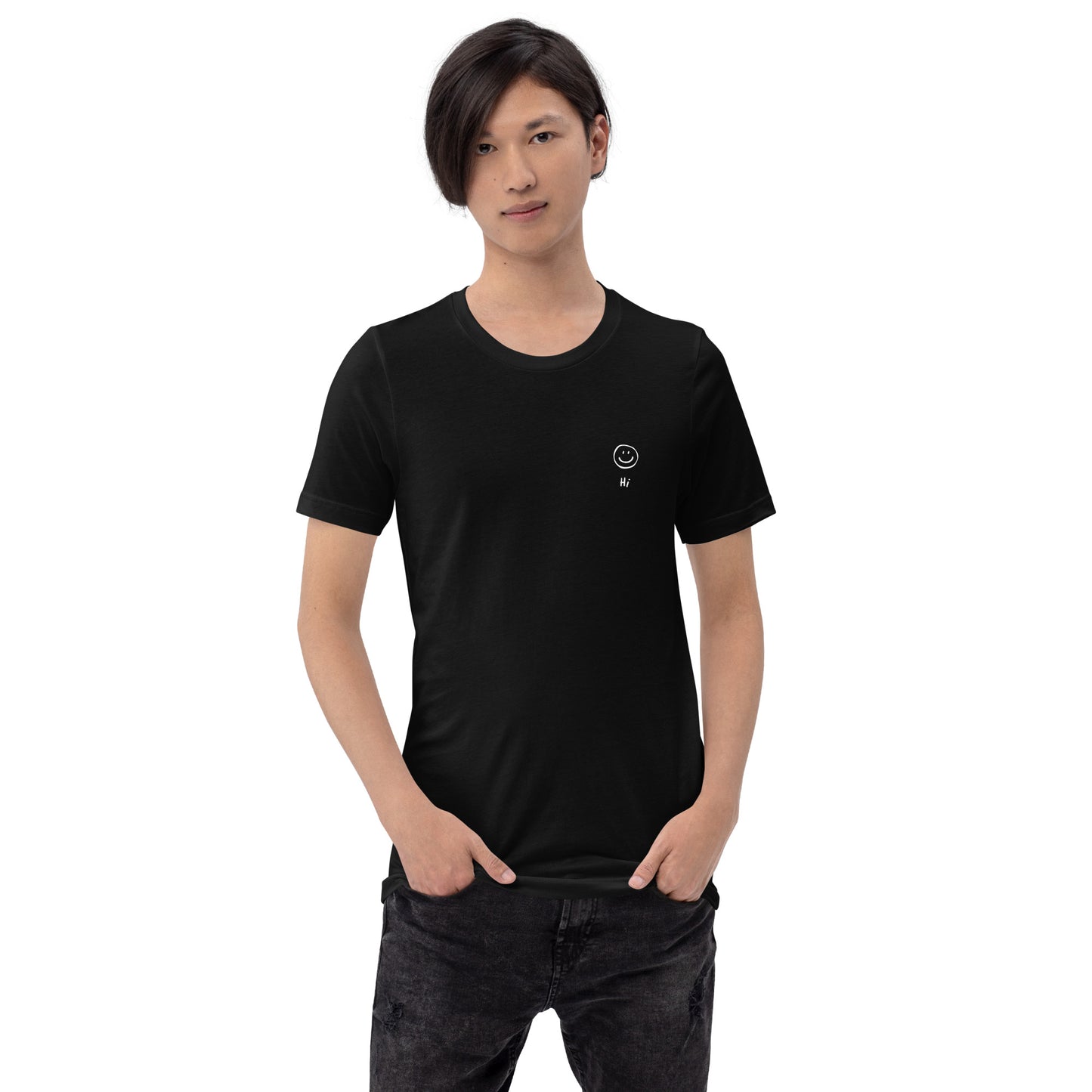 Smiley Hi White Unisex t-shirt